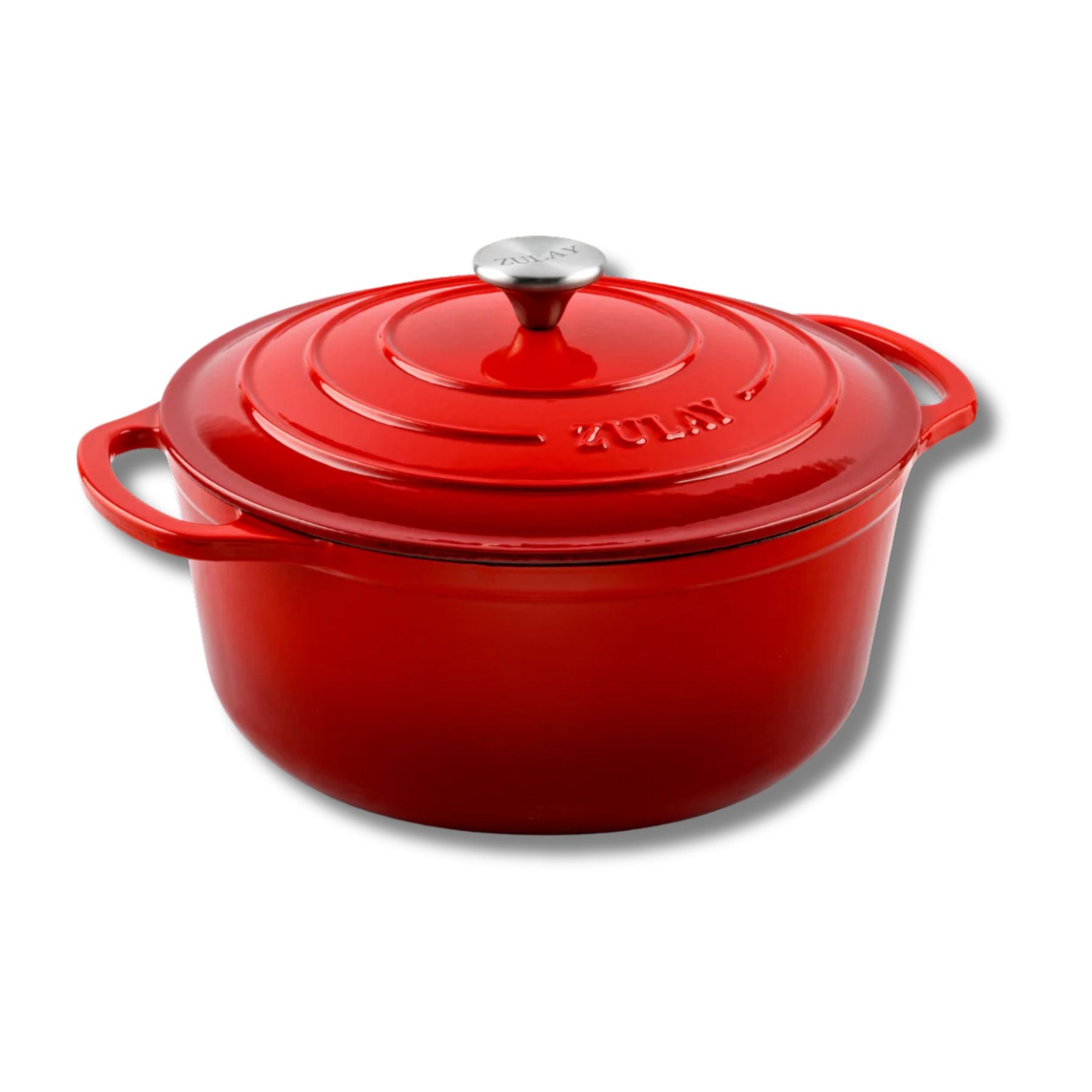 Cast Iron Dutch Oven - Scarlet - 6 quart by Zulay Kitchen