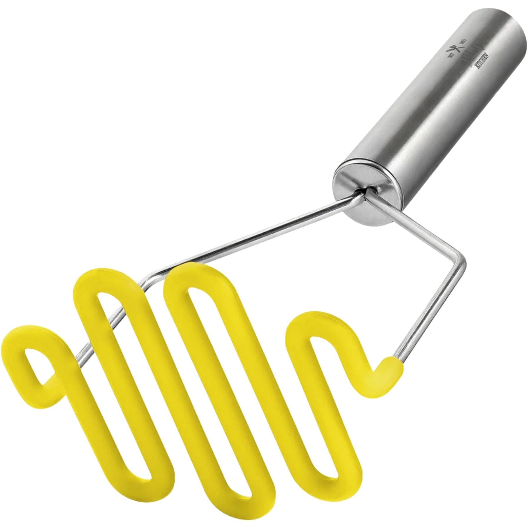 Silicone-Coated Potato Masher- Yellow by Zulay Kitchen