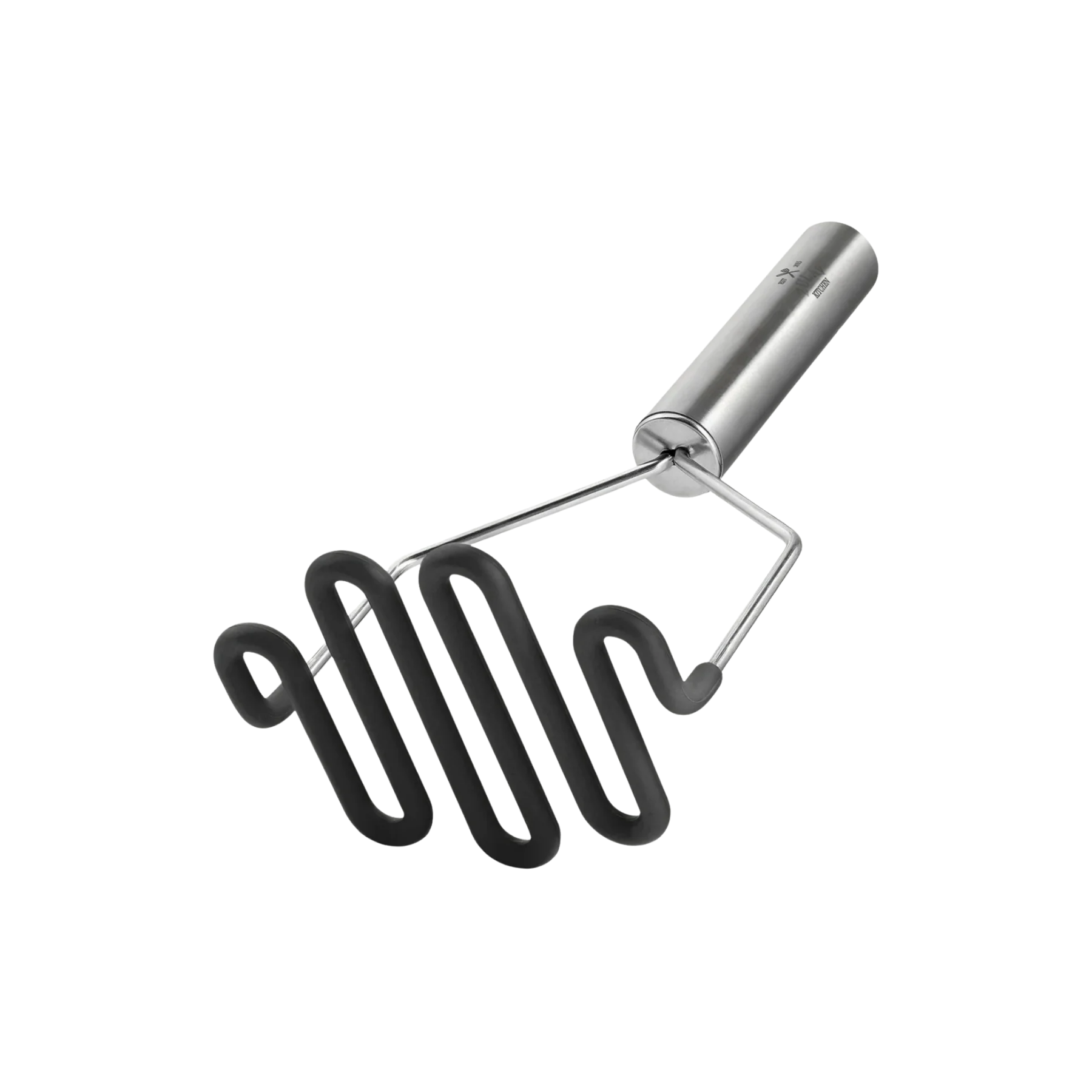 Silicone-Coated Potato Masher- Black by Zulay Kitchen