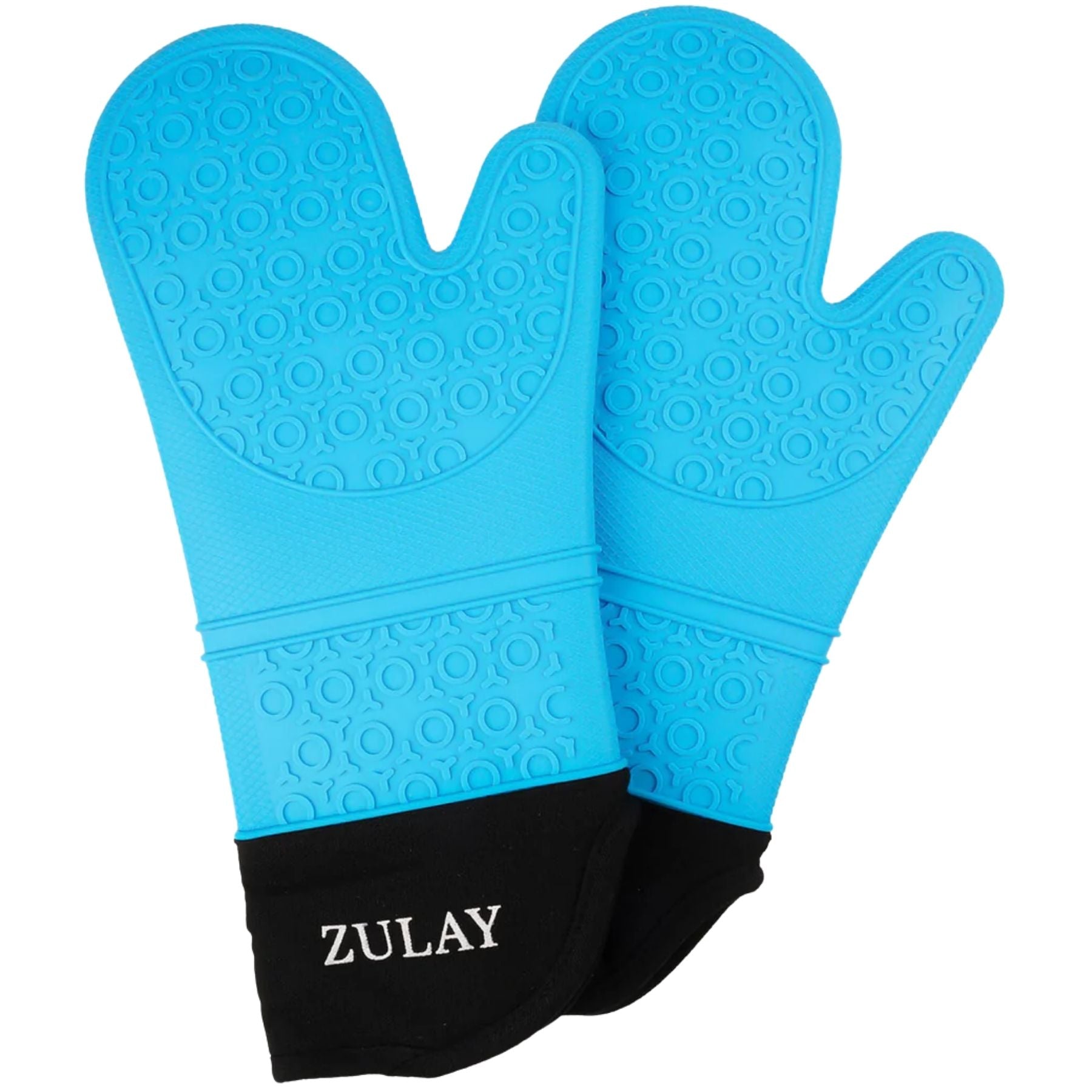 Silicone Oven Mitt Set-Light Blue Mitts by Zulay Kitchen