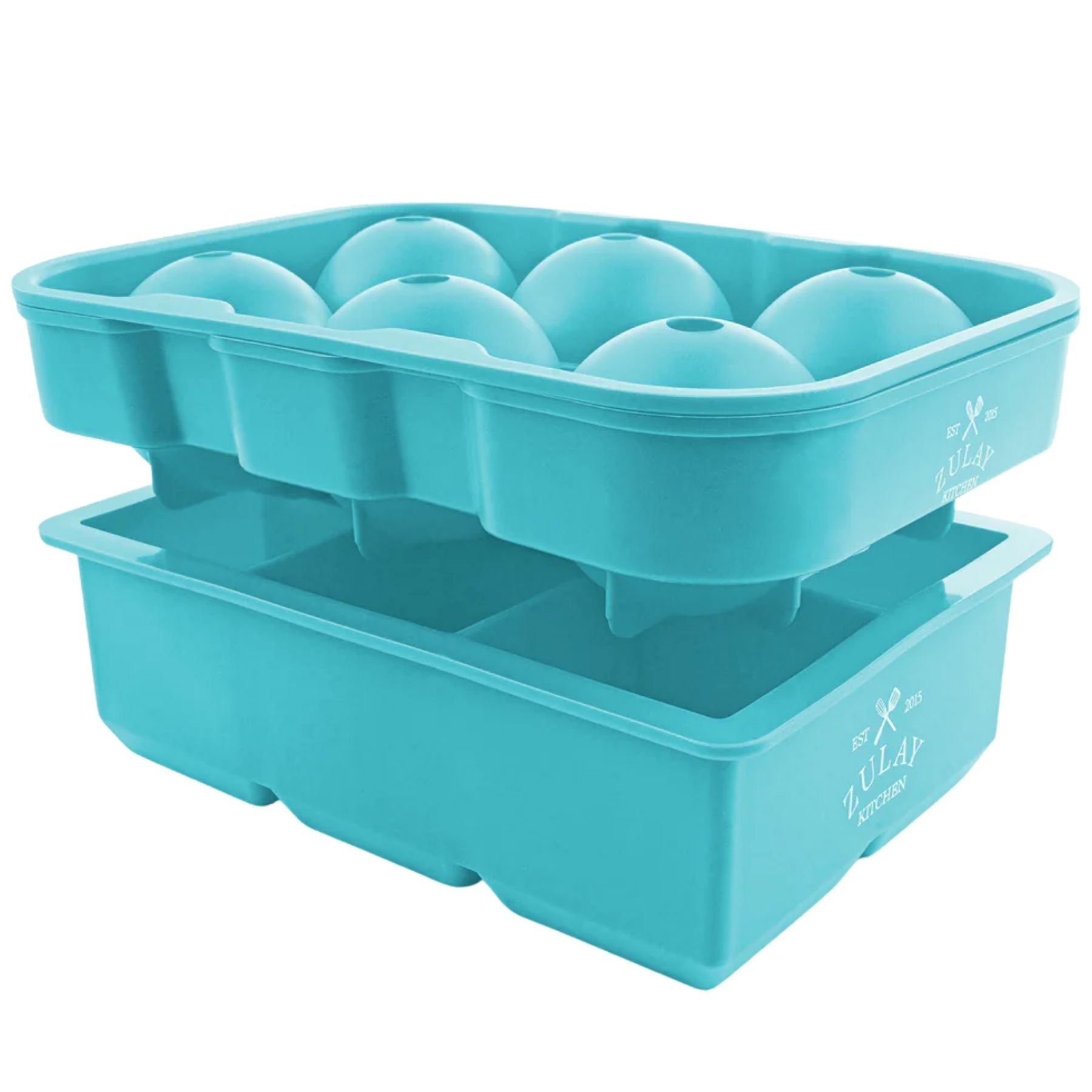 Silicone Square Ice Cube Mold and Ice Ball Mold (Set of 2)	Blue by Zulay Kitchen