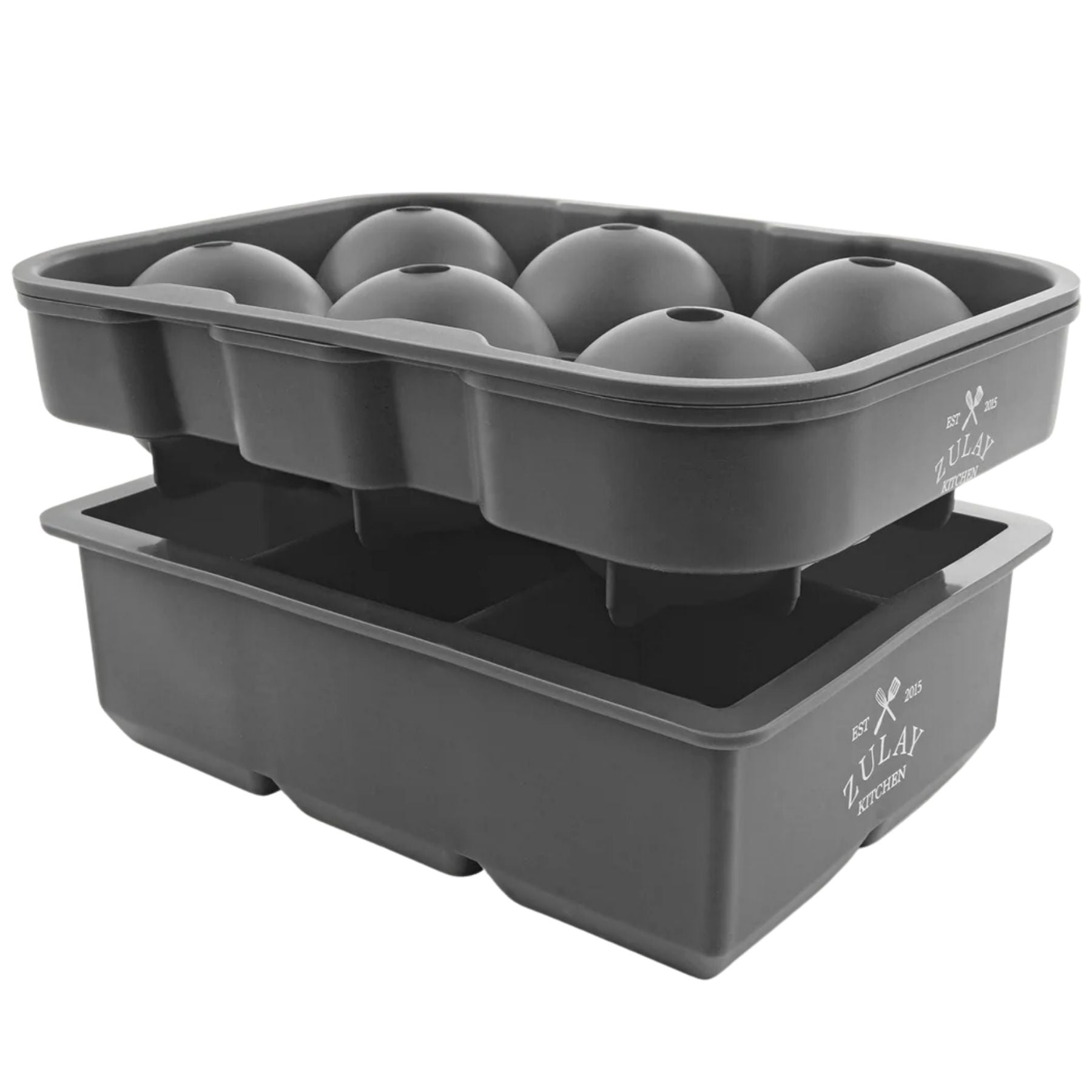 Silicone Square Ice Cube Mold and Ice Ball Mold (Set of 2)- Gray by Zulay Kitchen