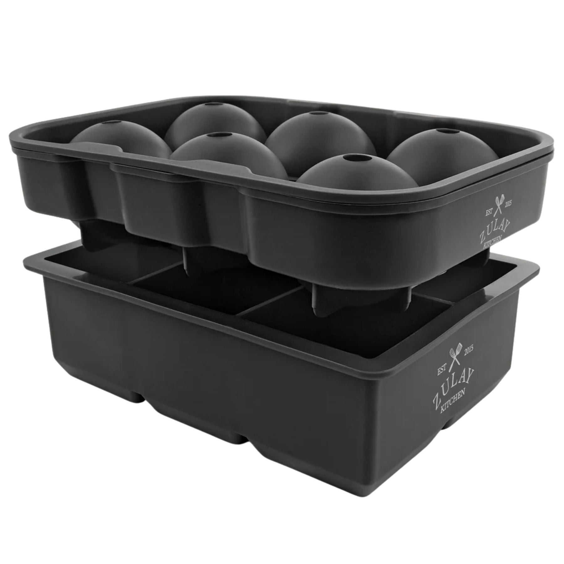 Silicone Square Ice Cube Mold and Ice Ball Mold (Set of 2)- Black by Zulay Kitchen