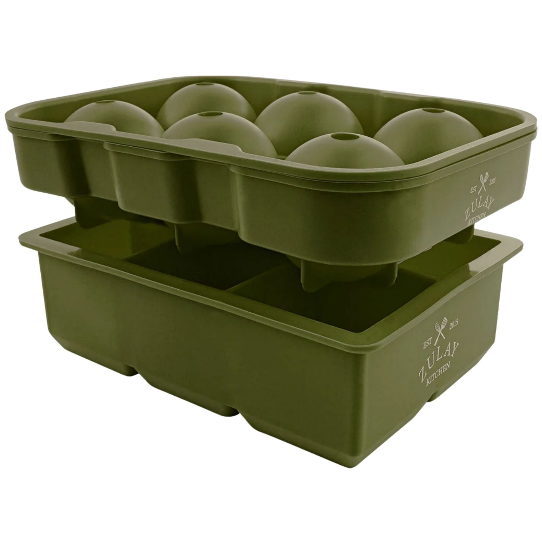 Silicone Square Ice Cube Mold and Ice Ball Mold (Set of 2)	Green by Zulay Kitchen