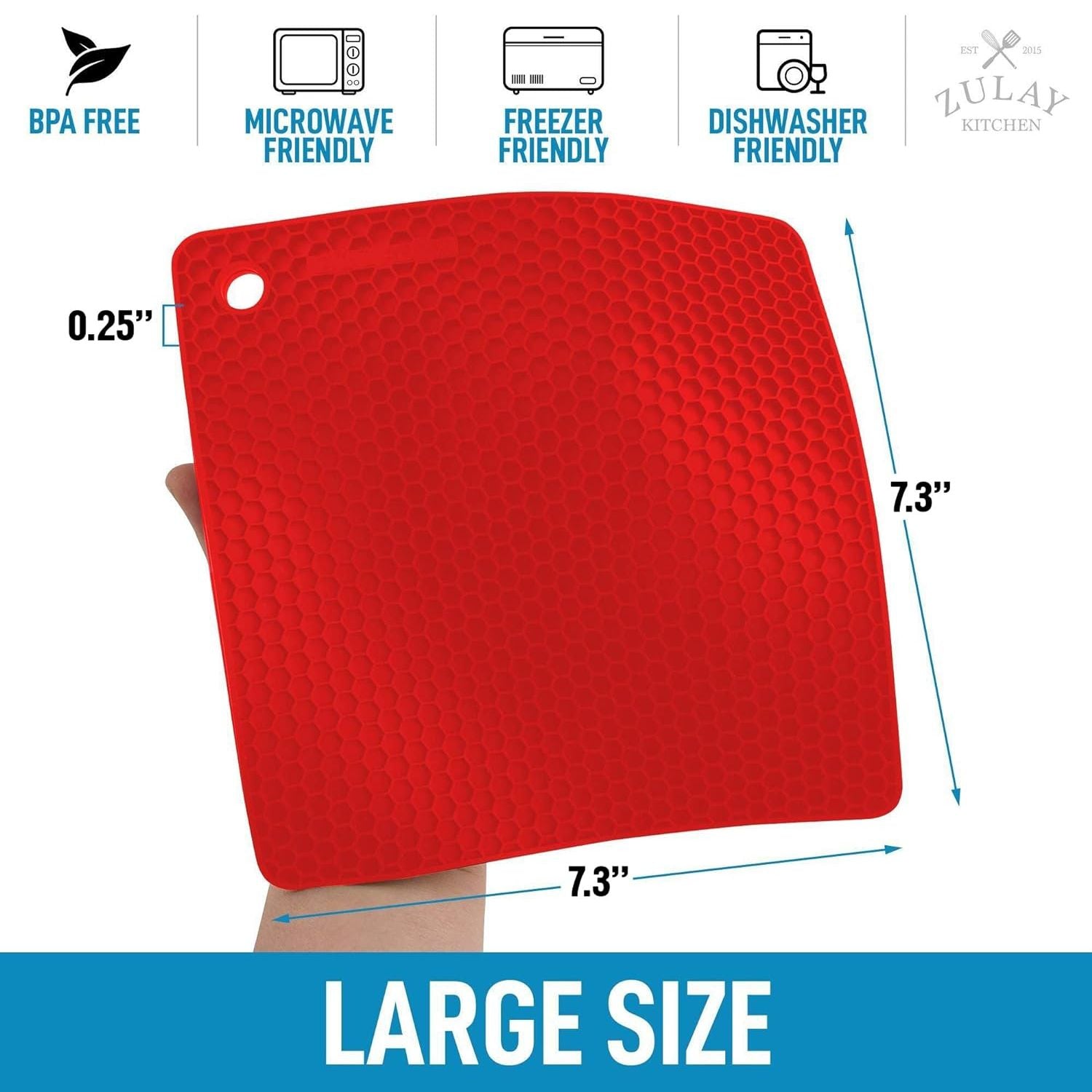 Zulay Kitchen Silicone Trivet Mat - Thumbnail 3