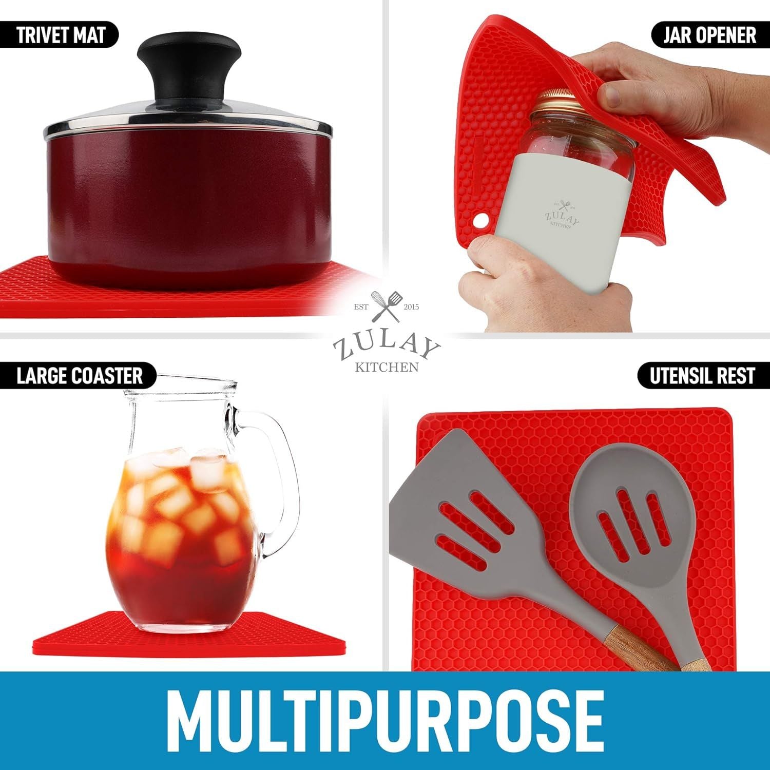 Zulay Kitchen Silicone Trivet Mat - Thumbnail 4