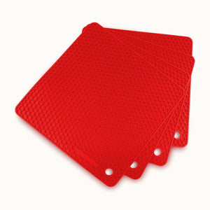 Silicone Trivet Mat Set 4 Pack Red by Zulay Kitchen