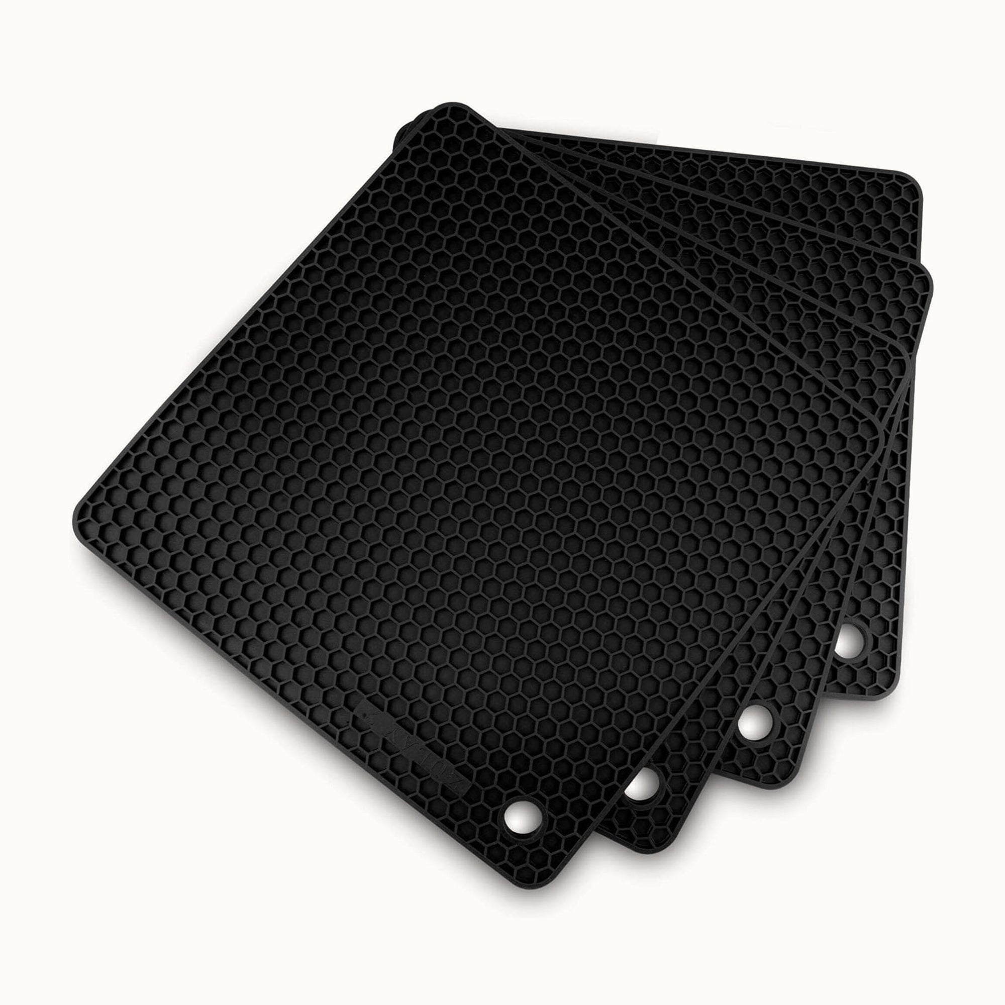 Silicone Trivet Mat Set - 4 Pack-Black by Zulay Kitchen