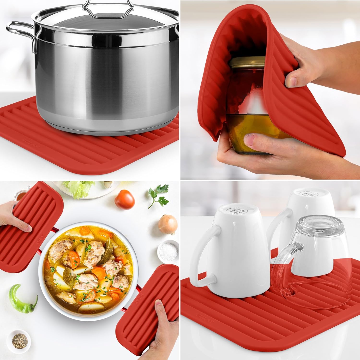 Multipurpose Silicone Trivets by Zulay Kitchen