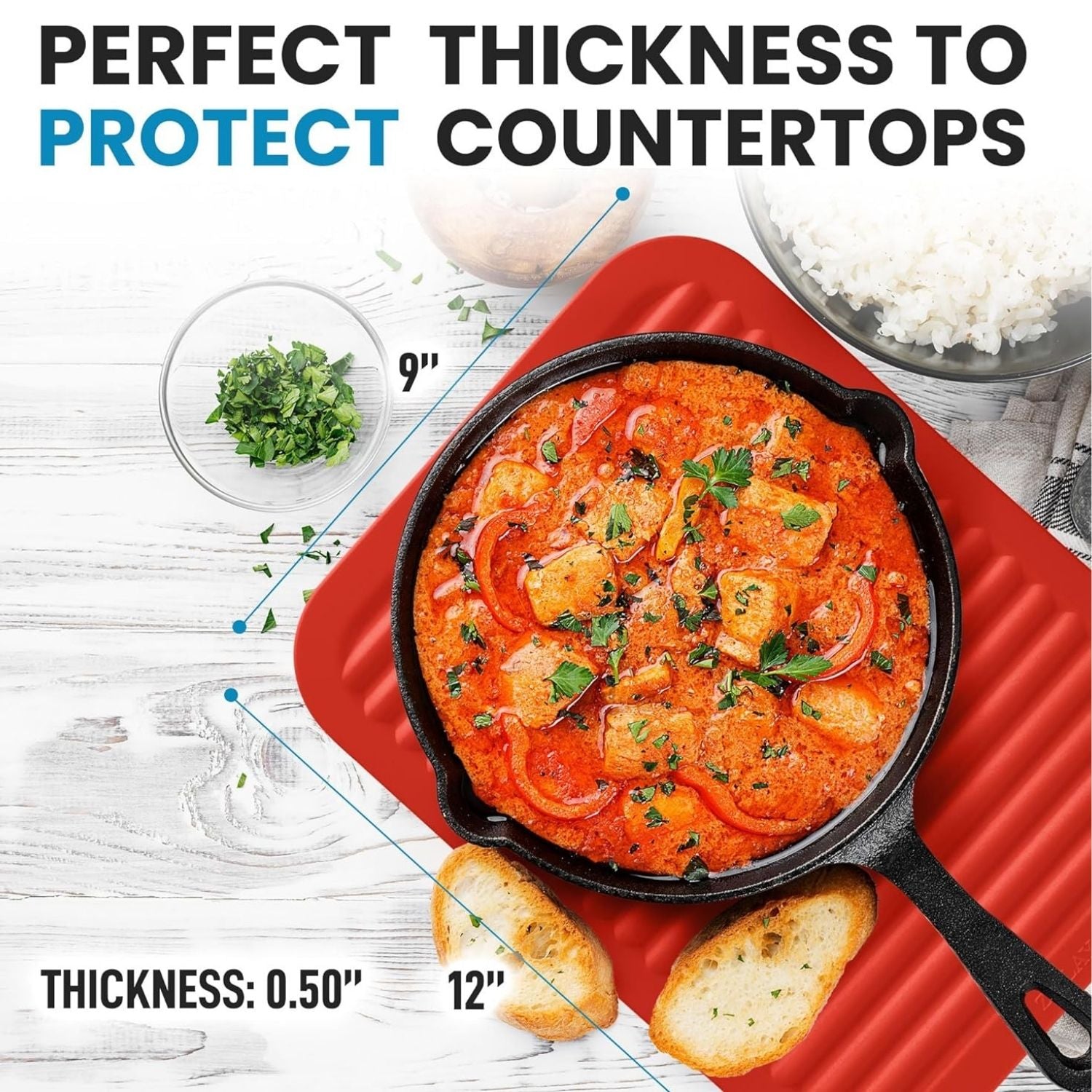 Great For Countertops & Hot Items Silicone Trivets by Zulay Kitchen