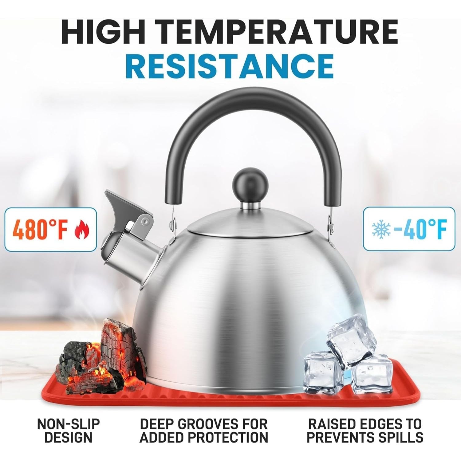 Extra Thick and Non-Slip Silicone Trivets by Zulay Kitchen