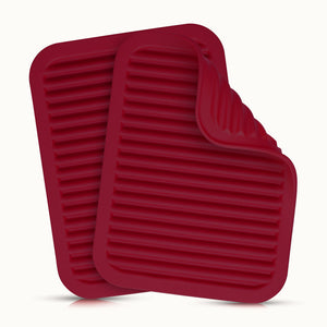 Silicone Trivets For Hot Pots and Pans (2 pack)-Red by Zulay Kitchen