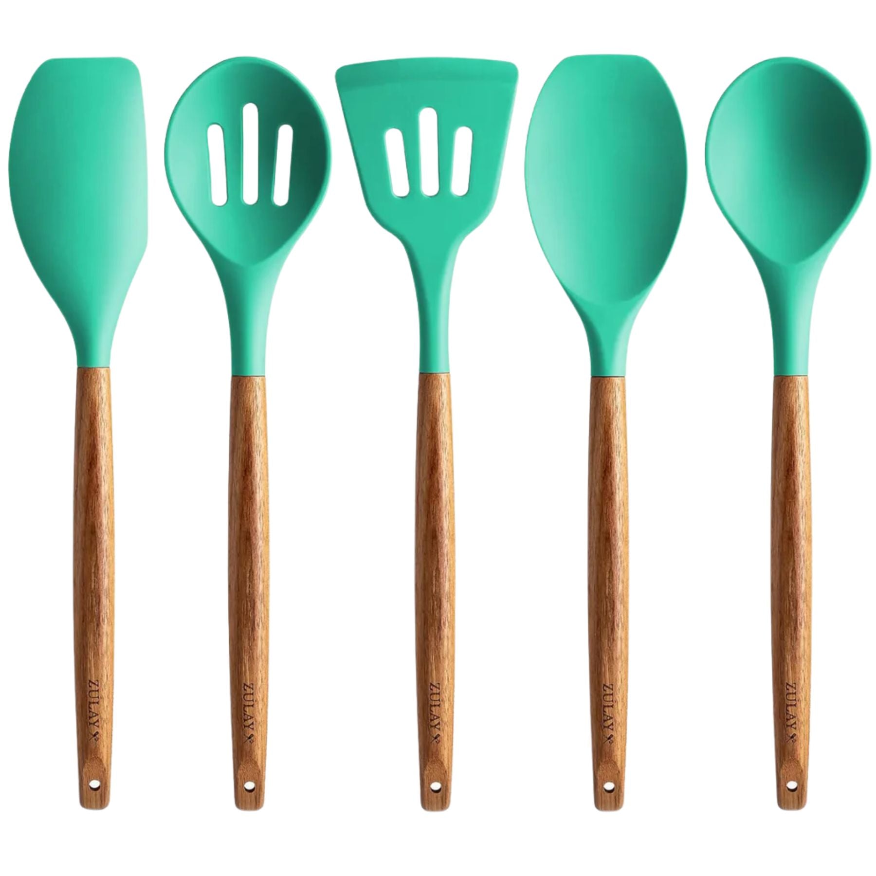 Silicone Utensils Set - 5 Pieces Mint by Zulay Kitchen