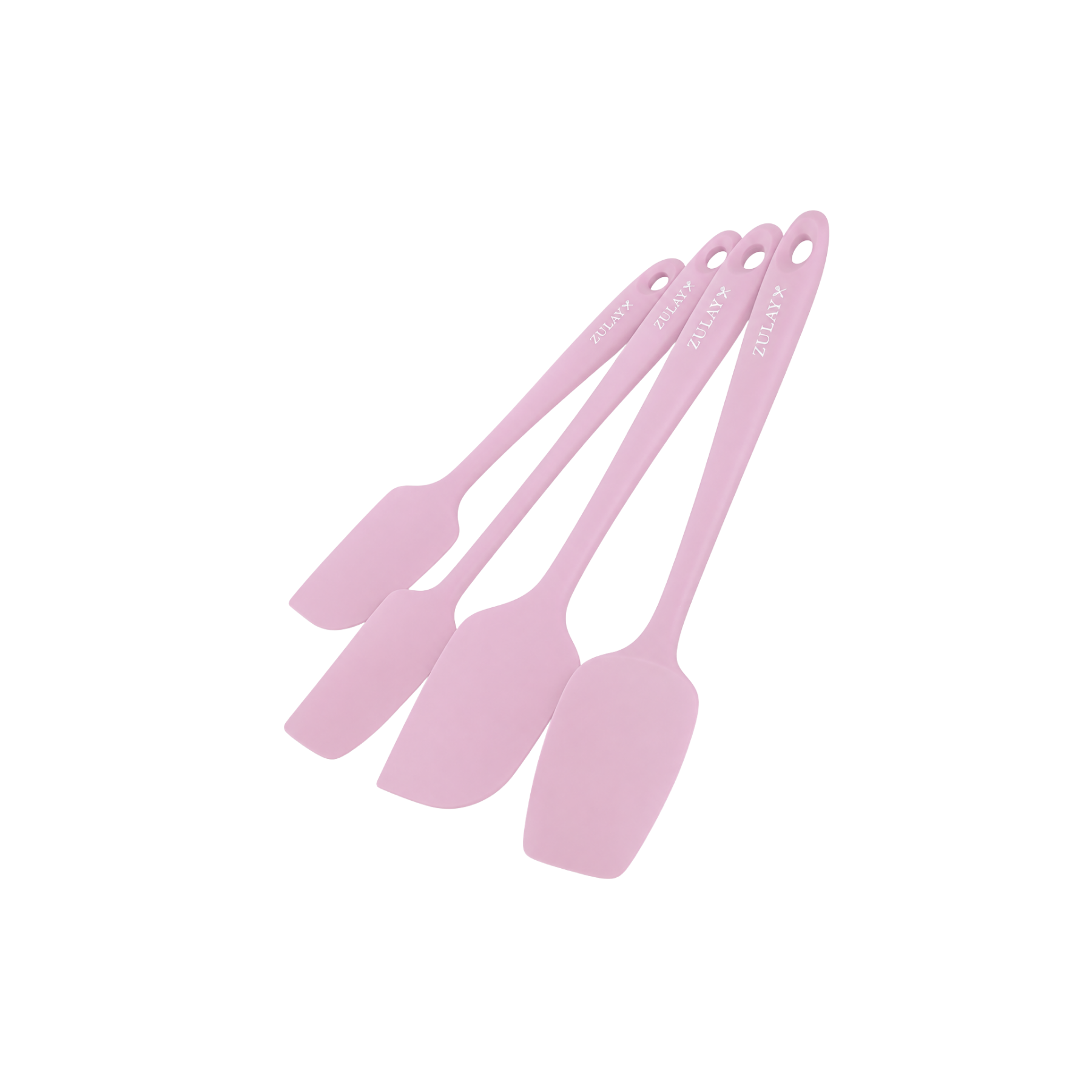 Food-Grade Silicone Rubber Spatula Set - 4-Piece	Pink by Zulay Kitchen