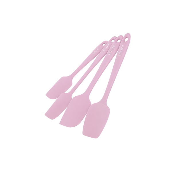 Food-Grade Silicone Rubber Spatula Set - 4-Piece	Pink by Zulay Kitchen