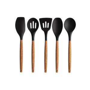 Silicone Utensils Set - 5 Pieces Black by Zulay Kitchen