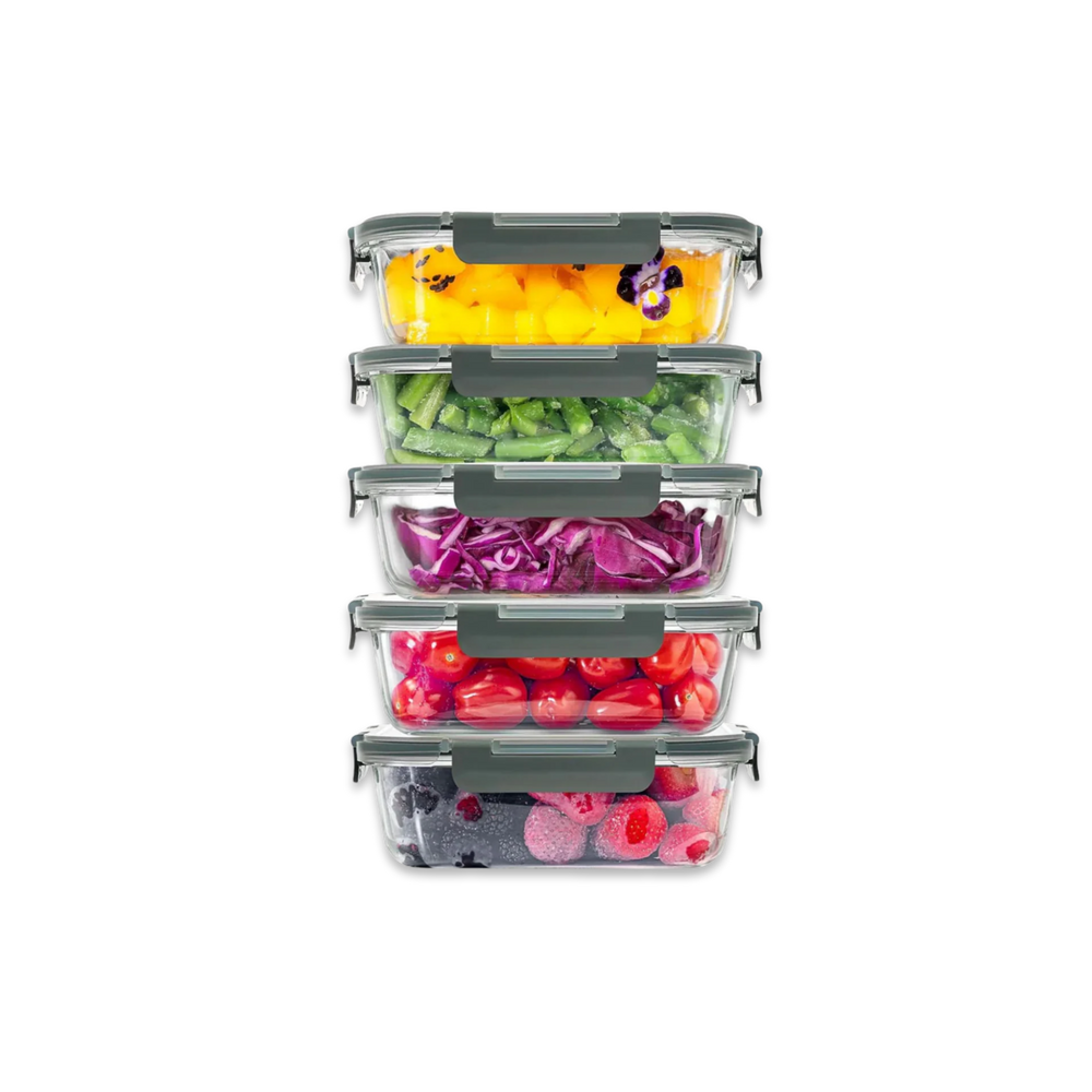 Snap Lock Glass Food Containers by Zulay Kitchen