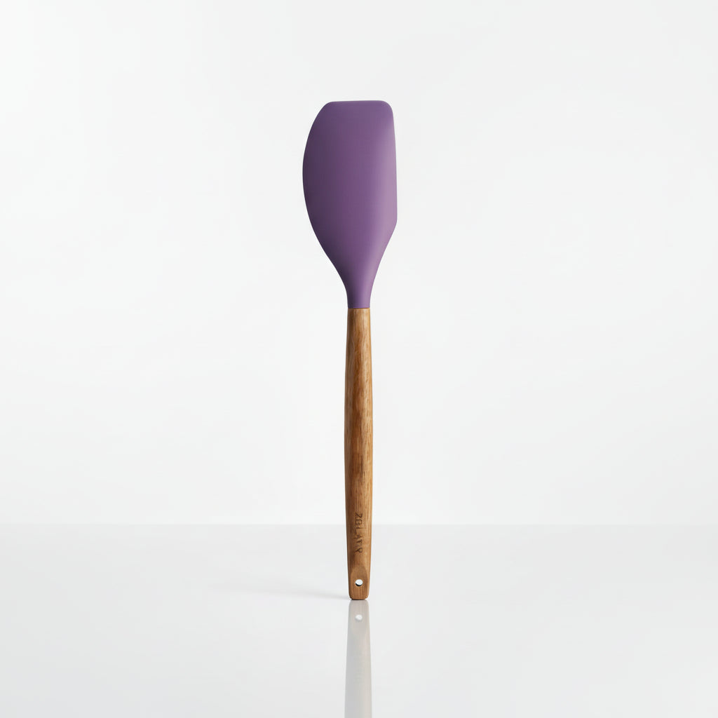 Spatula Purple_Silicone-Utensils-Set-5-Piece-with-Acacia-Wood-Handles-Zulay-Kitchen