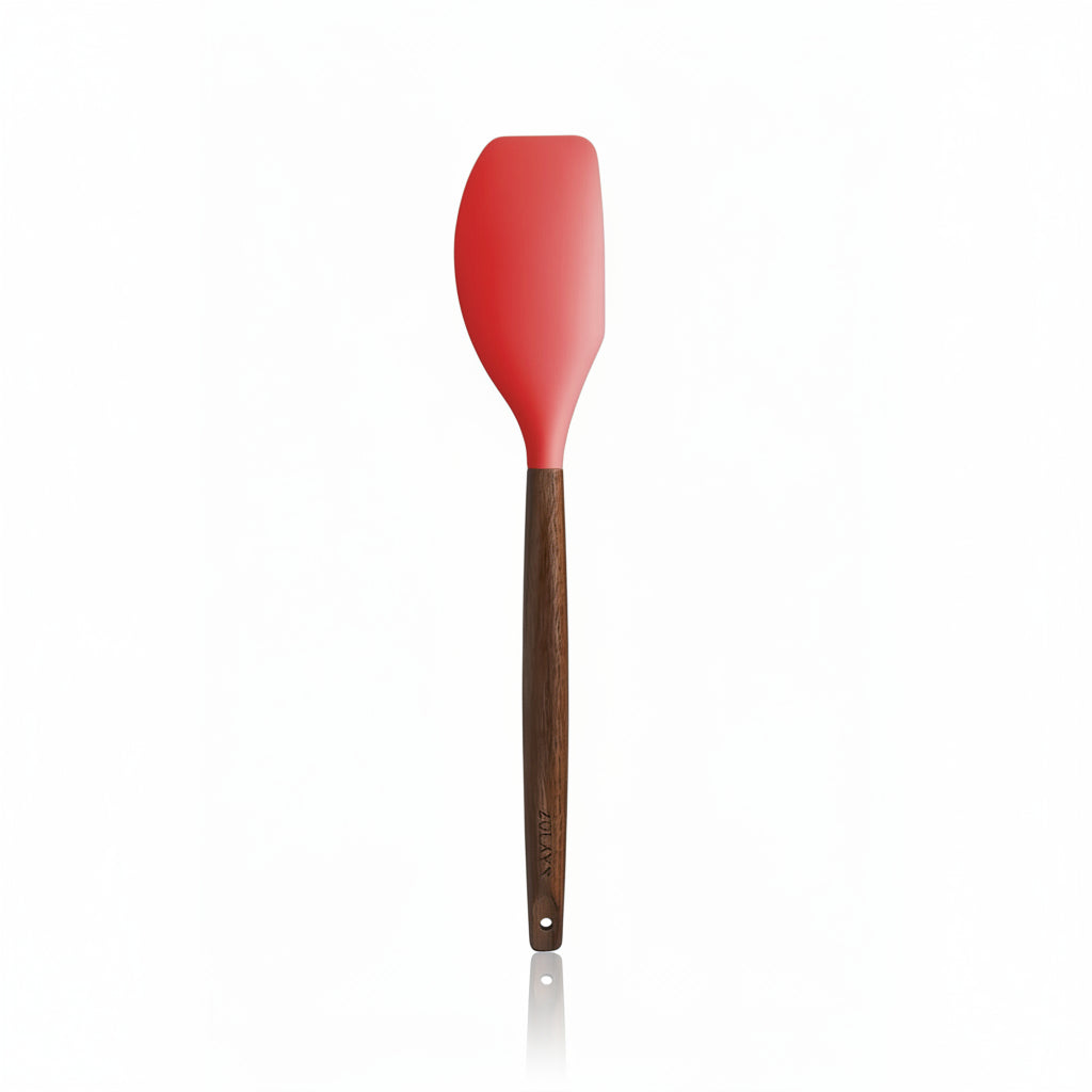 Spatula Red_Silicone-Utensils-Set-5-Piece-with-Acacia-Wood-Handles-Zulay-Kitchen