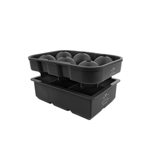 Silicone Square Ice Cube Mold and Ice Ball Mold (Set of 2)- Black by Zulay Kitchen