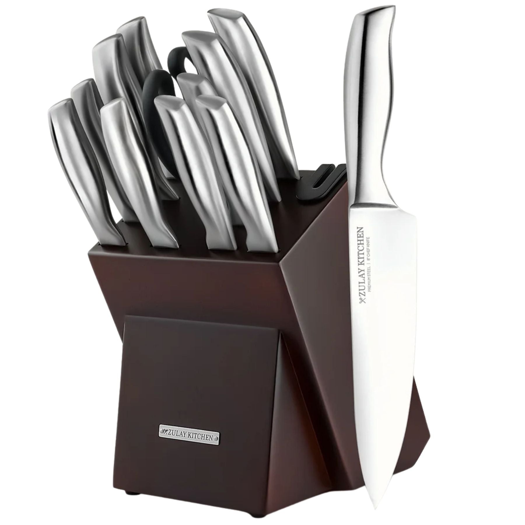 Stainless Steel Kitchen Knife Set - 12pc Dark Brown by Zulay Kitchen