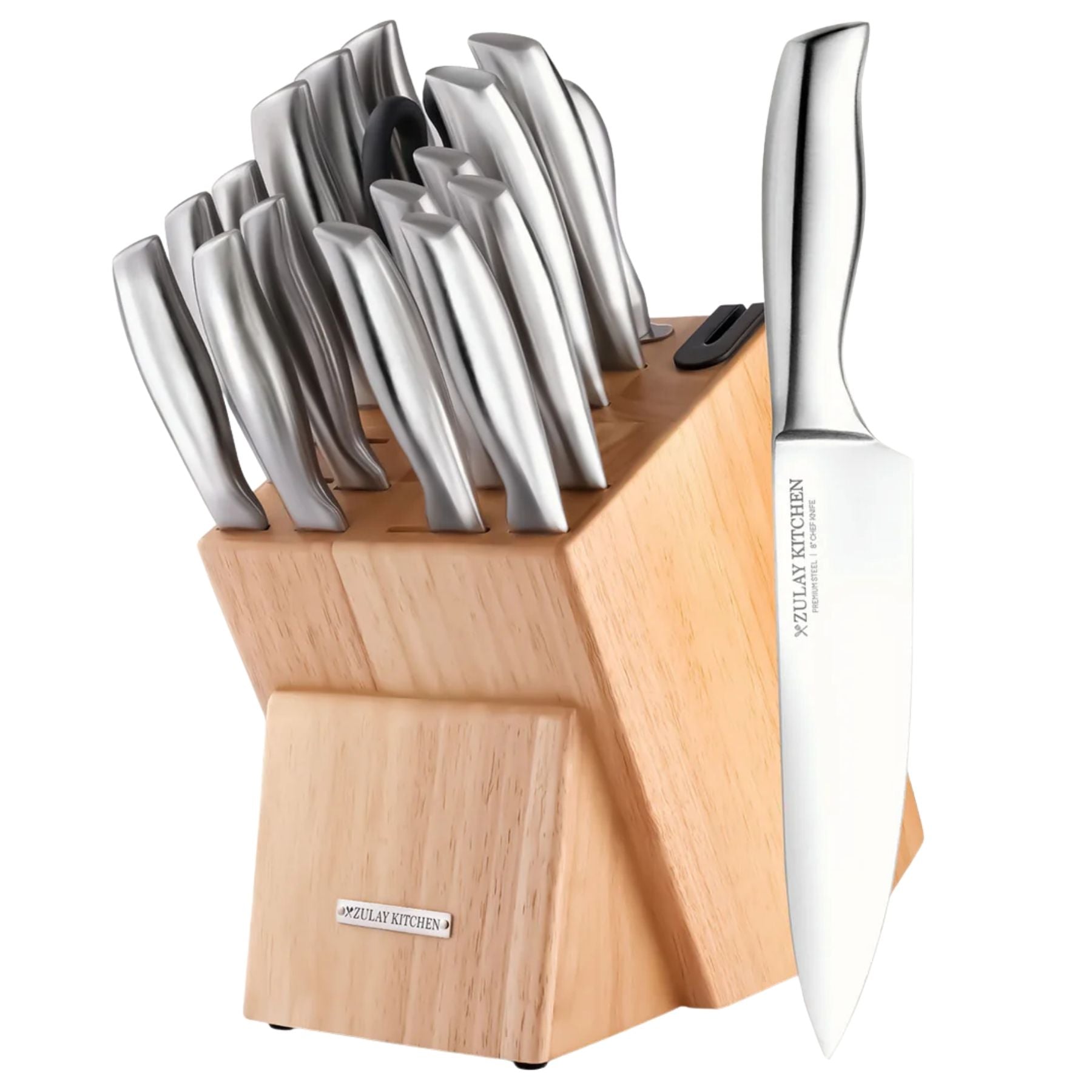 Stainless Steel Kitchen Knife Set 18pc Light Brown by Zulay Kitchen