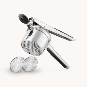 Stainless Steel Potato Ricer - 2 Disc Silver/Black by Zulay Kitchen