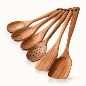 Teak Wood Utensils Set-6pc by Zulay Kitchen