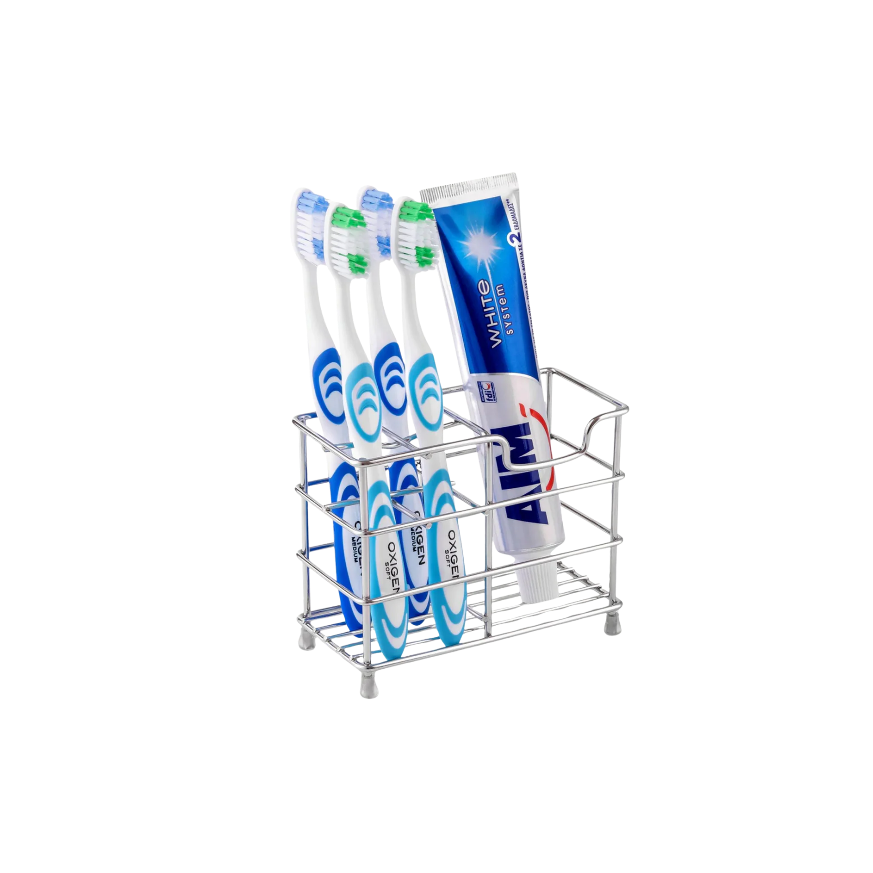 Toothpaste and Toothbrush Holder - Stainless Steel by Zulay Kitchen