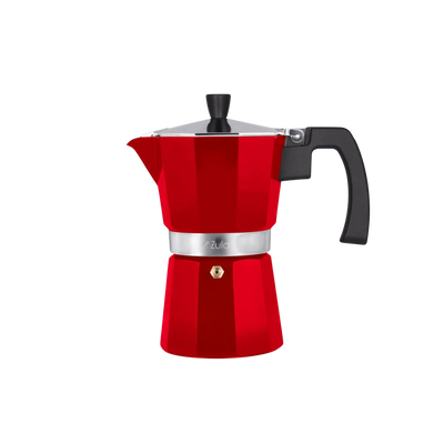 Traditional Espresso Maker-3/5.5/8 Espresso Cups-Red by Zulay Kitchen