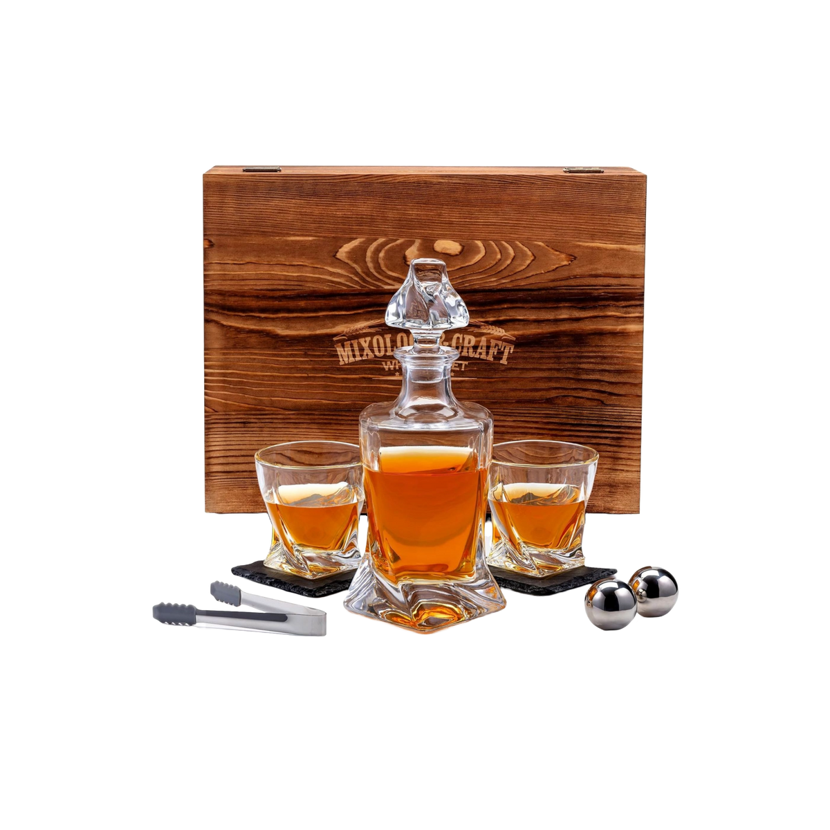 Twist Whiskey Decanter Set - 10-Piece
