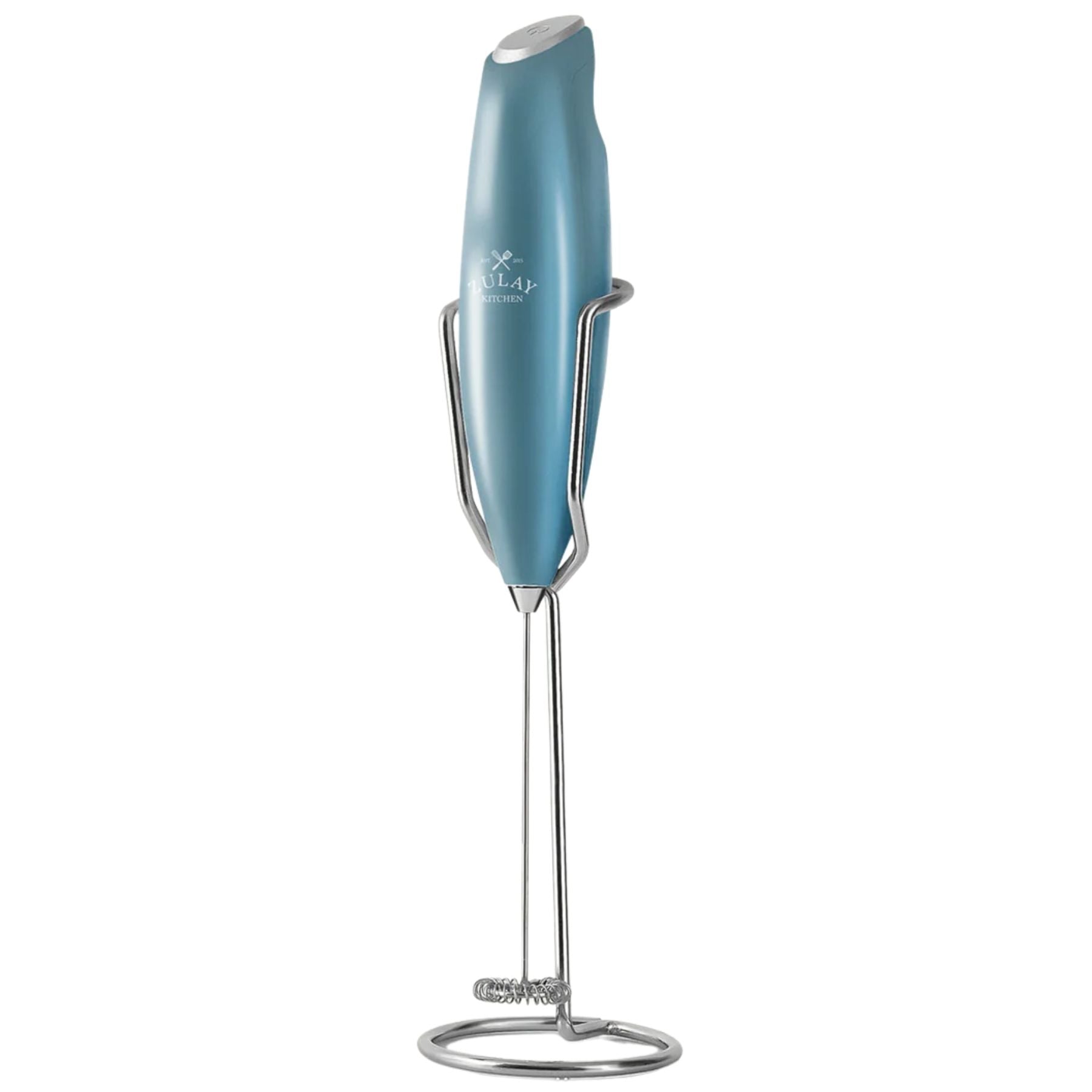Ultra High Speed Milk Frother For Coffee With New Upgraded Stand-Metallic Ice Blue by Zulay Kitchen