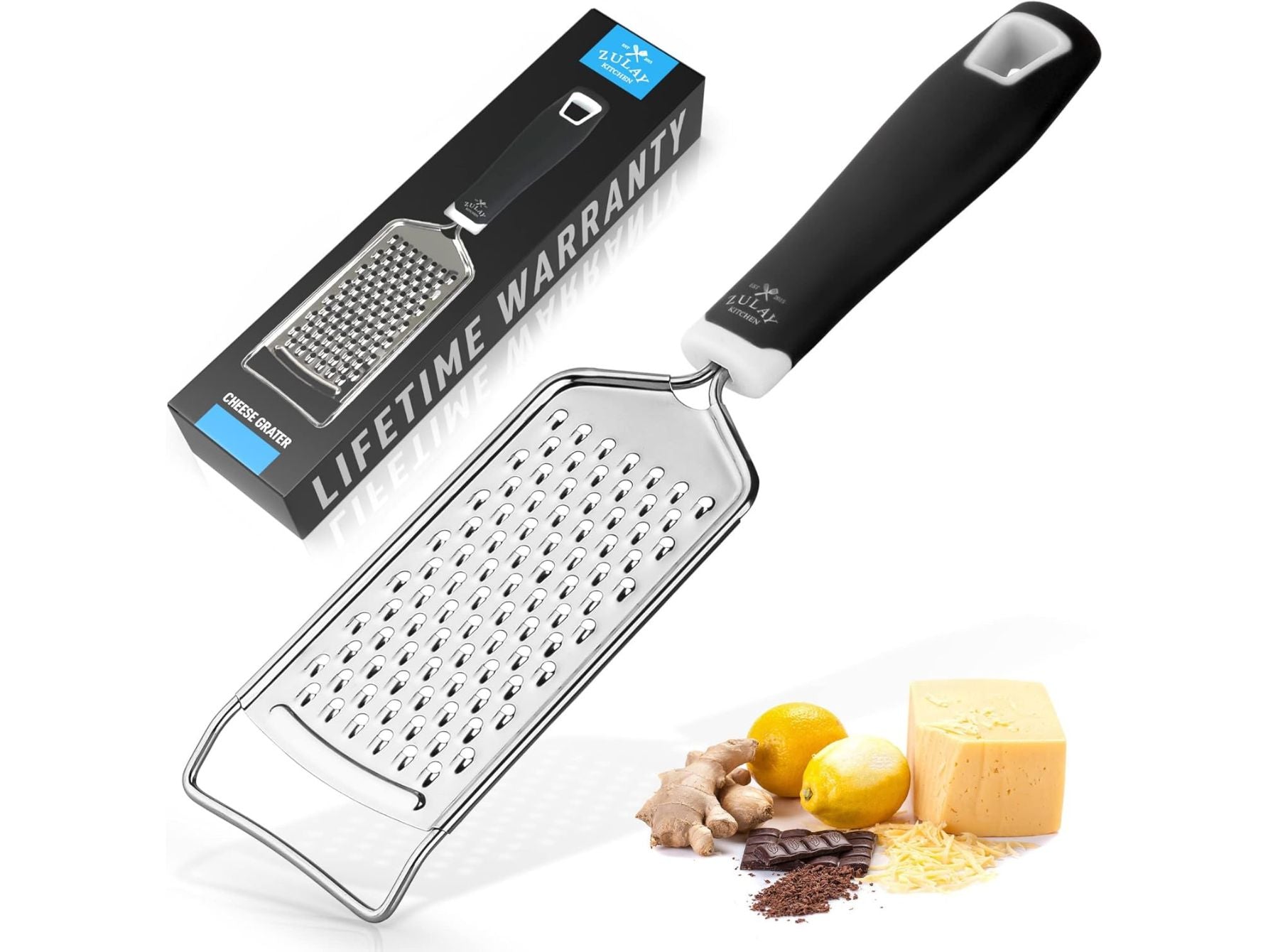 Stainless Steel Flat Cheese Grater by Zulay Kitchen
