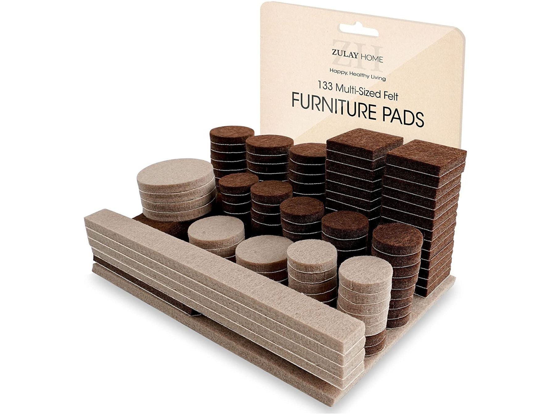 Zulay Home Felt Furniture Pads for Hardwood Floors (5mm Thick) - 133 Piece