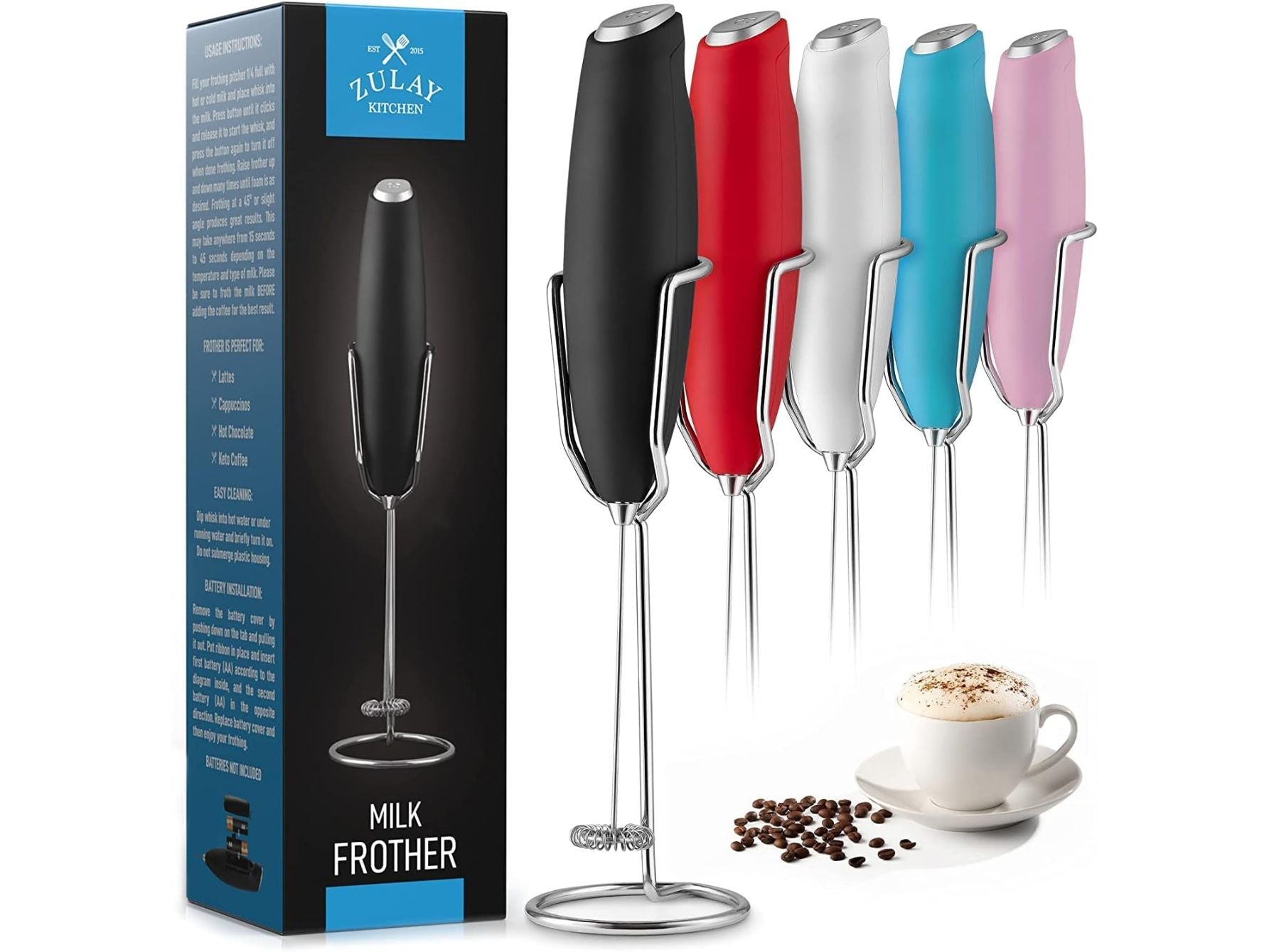 Milk Frother PRO With Holster Stand by Zulay Kitchen