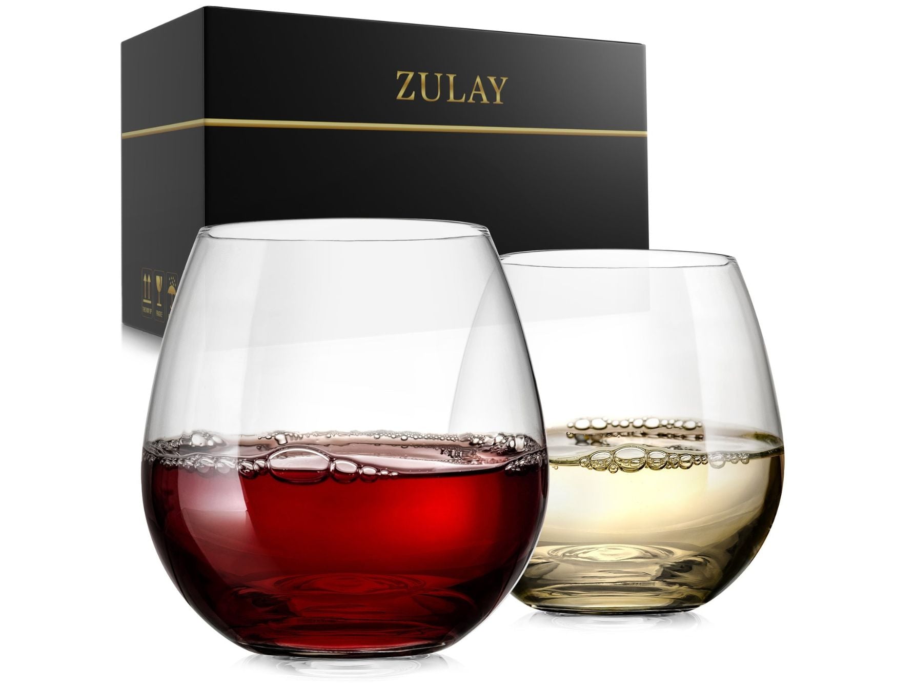 Stemless Wine Glasses set by Zulay Kitchen