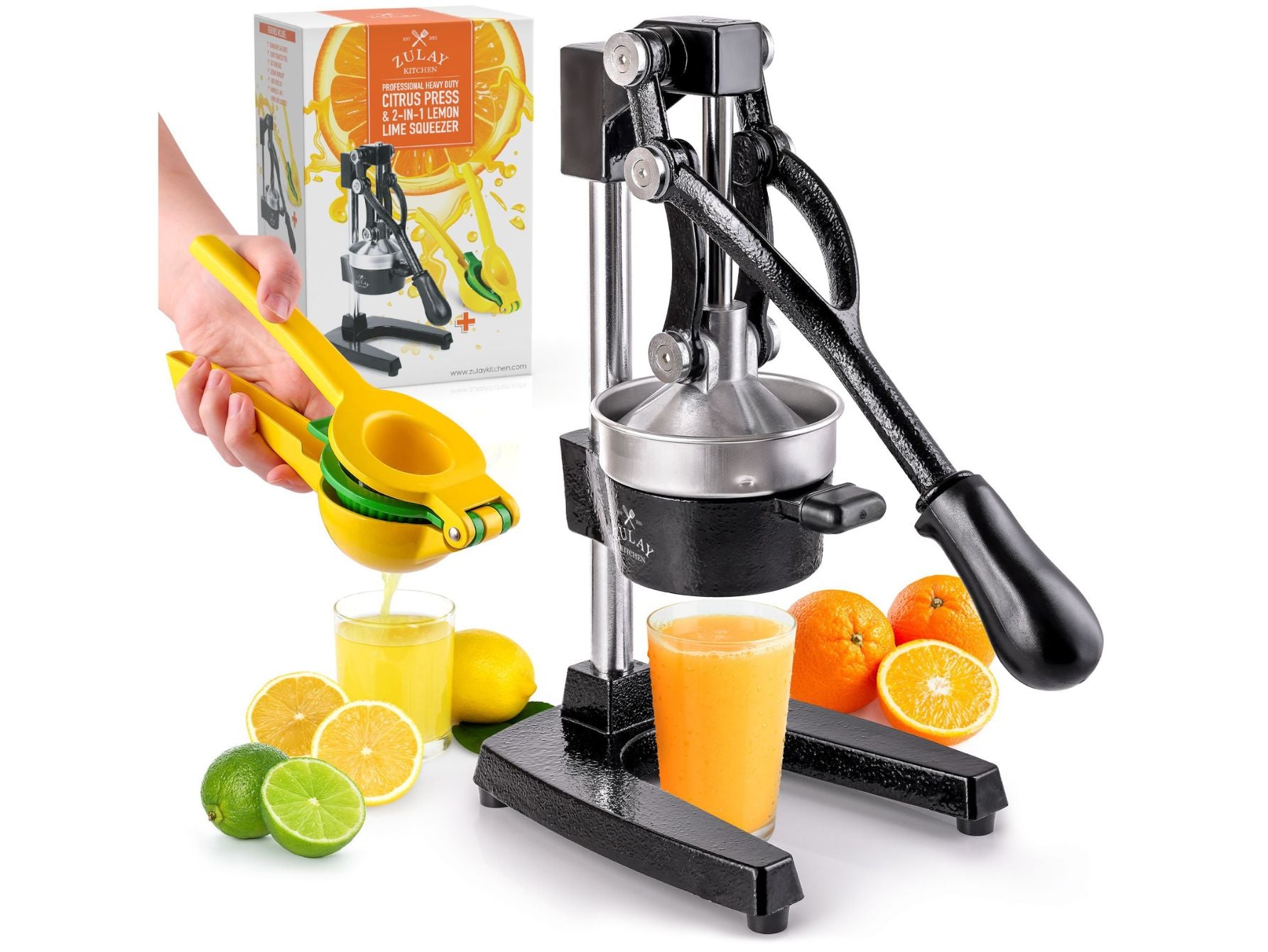 Professional Citrus Juicer + 2 in 1 Lemon Squeezer COMPLETE SET by Zulay Kitchen