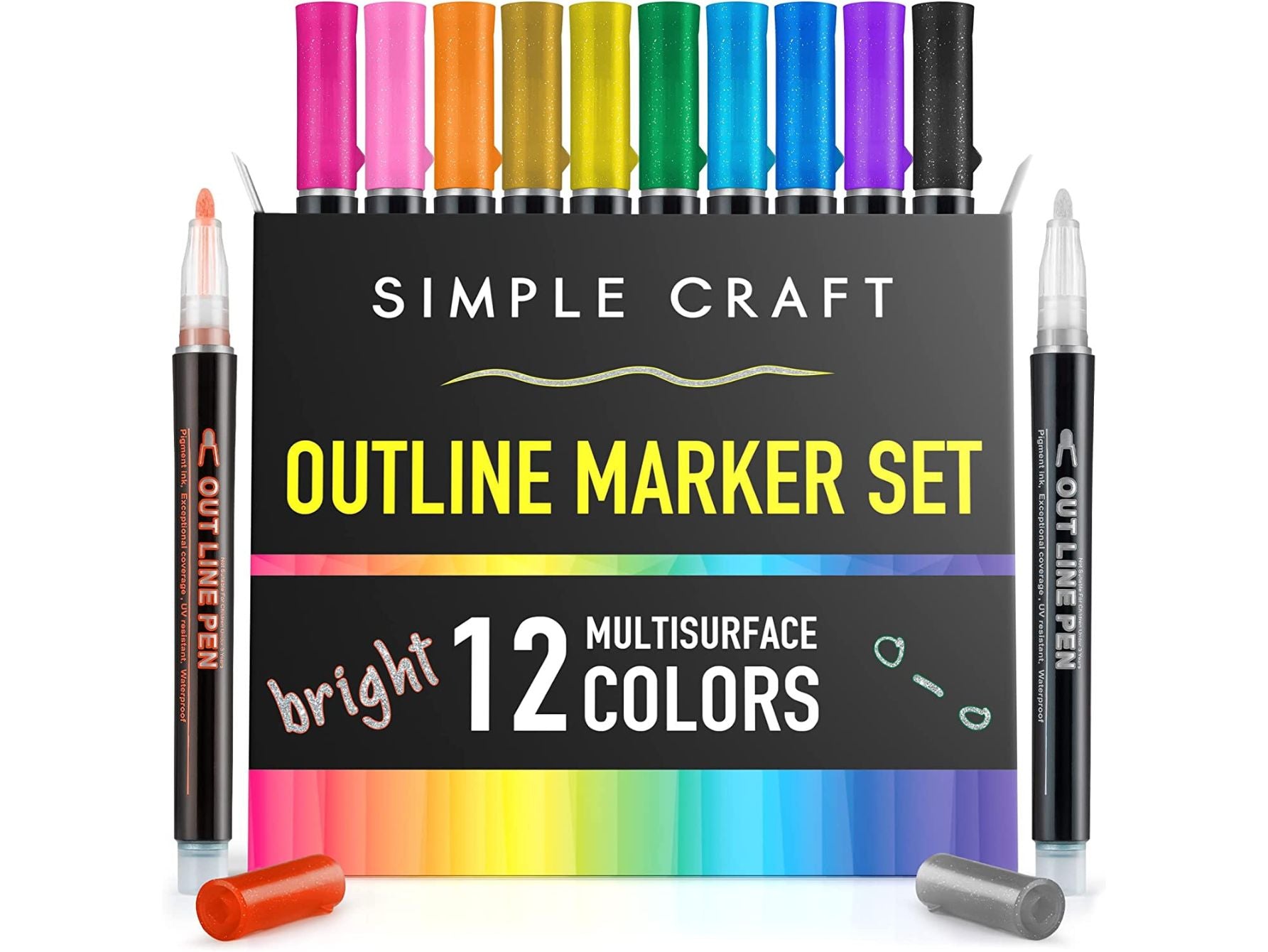 Simple Craft Double Line Outline Metallic Markers