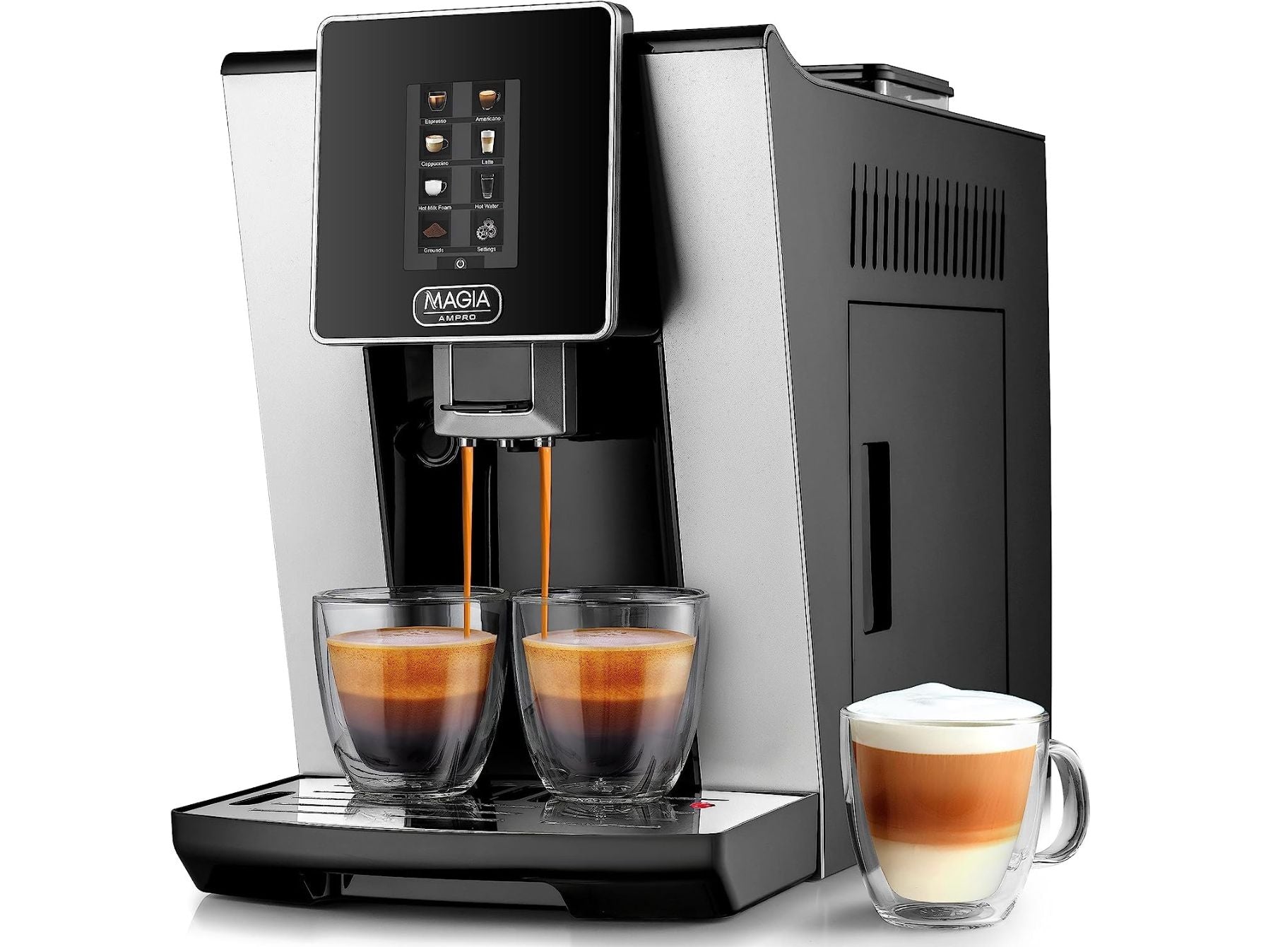  Zulay Magia - Máquina de café espresso súper automática -  Máquina de café espresso automática duradera con molinillo - Cafetera  espresso con pantalla táctil de 7 pulgadas fácil de usar, 19