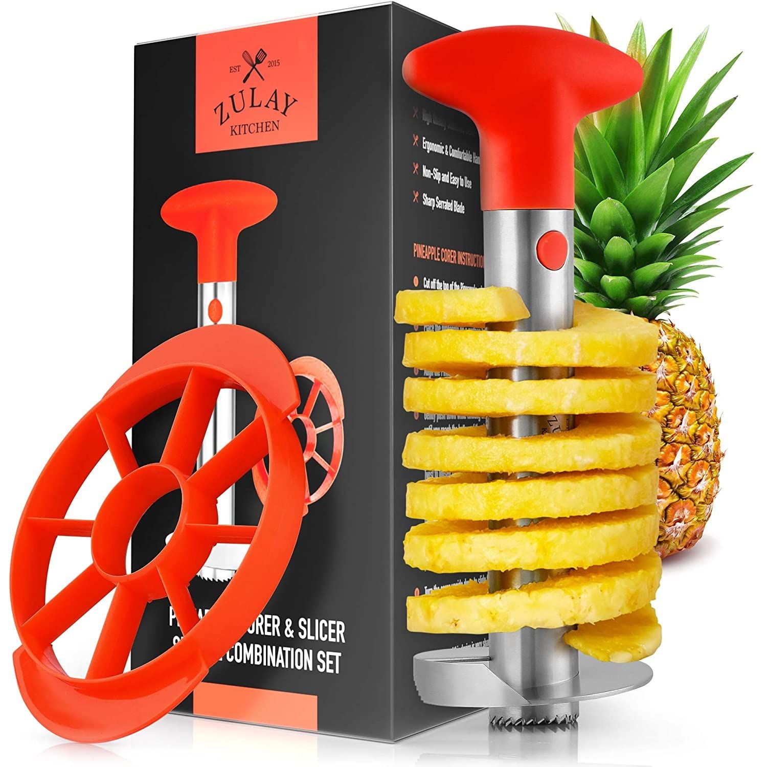 Zulay Kitchen Pineapple Corer and Slicer Tool Set - Yellow, 1