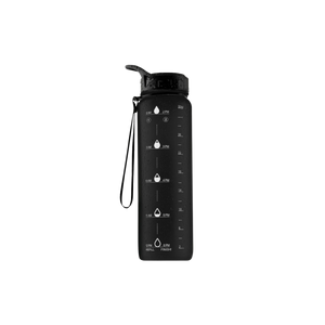 Hydration Nation Water Bottle With Time Marker (32 oz)- Black by Zulay Kitchen