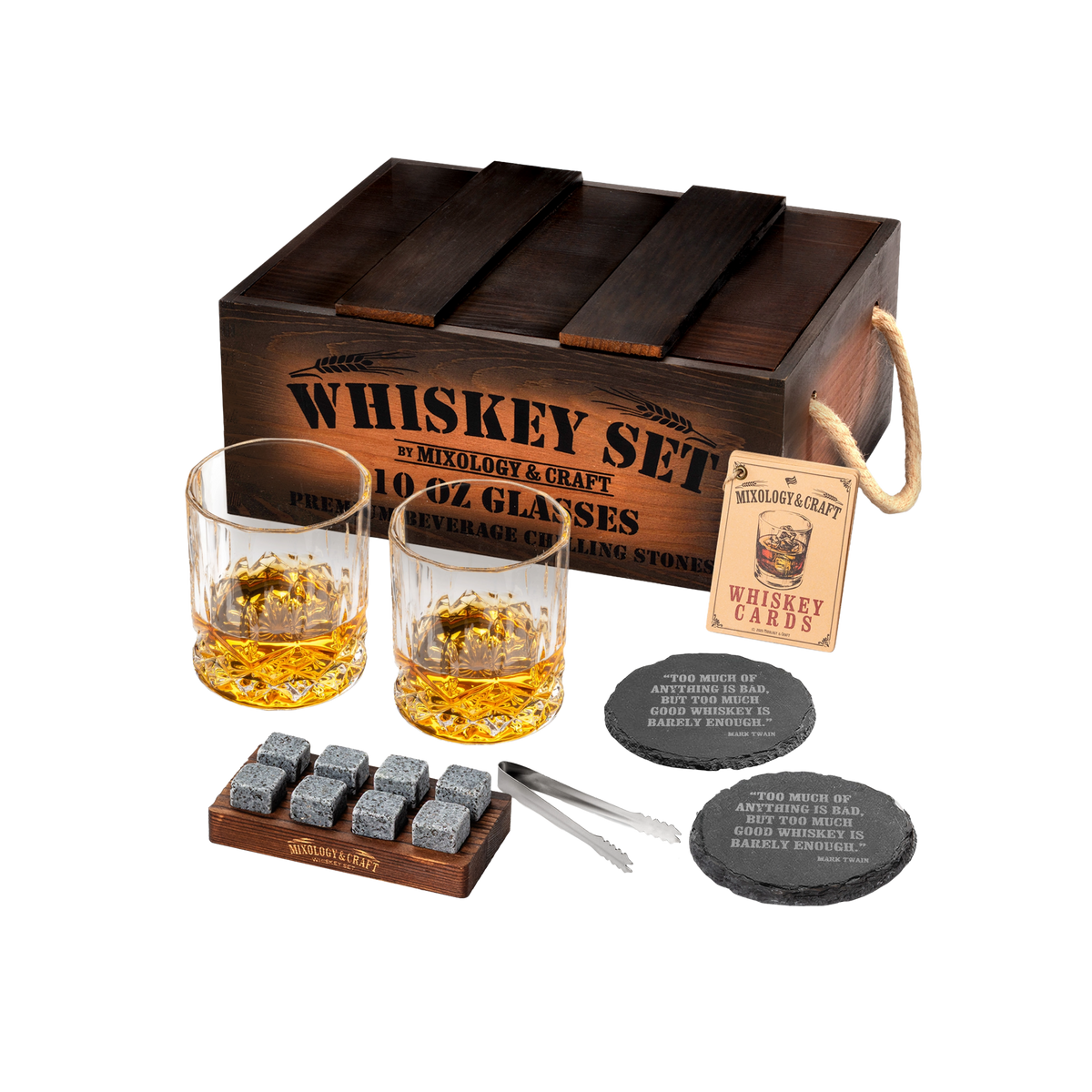 15-Piece Whiskey Crate Gift Set by Zulay Kitchen