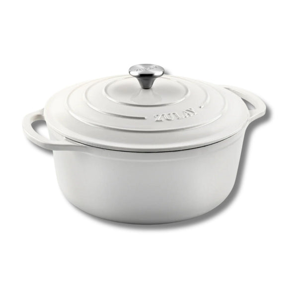Cast Iron Dutch Oven - White - 5 quart by Zulay Kitchen