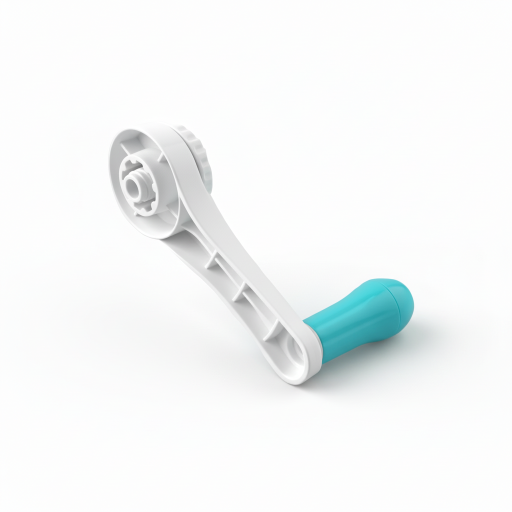 White and Light Blue Rotary Cheese Grater 5 Blade Handle - Replacement Part - Zulay Kitchen 