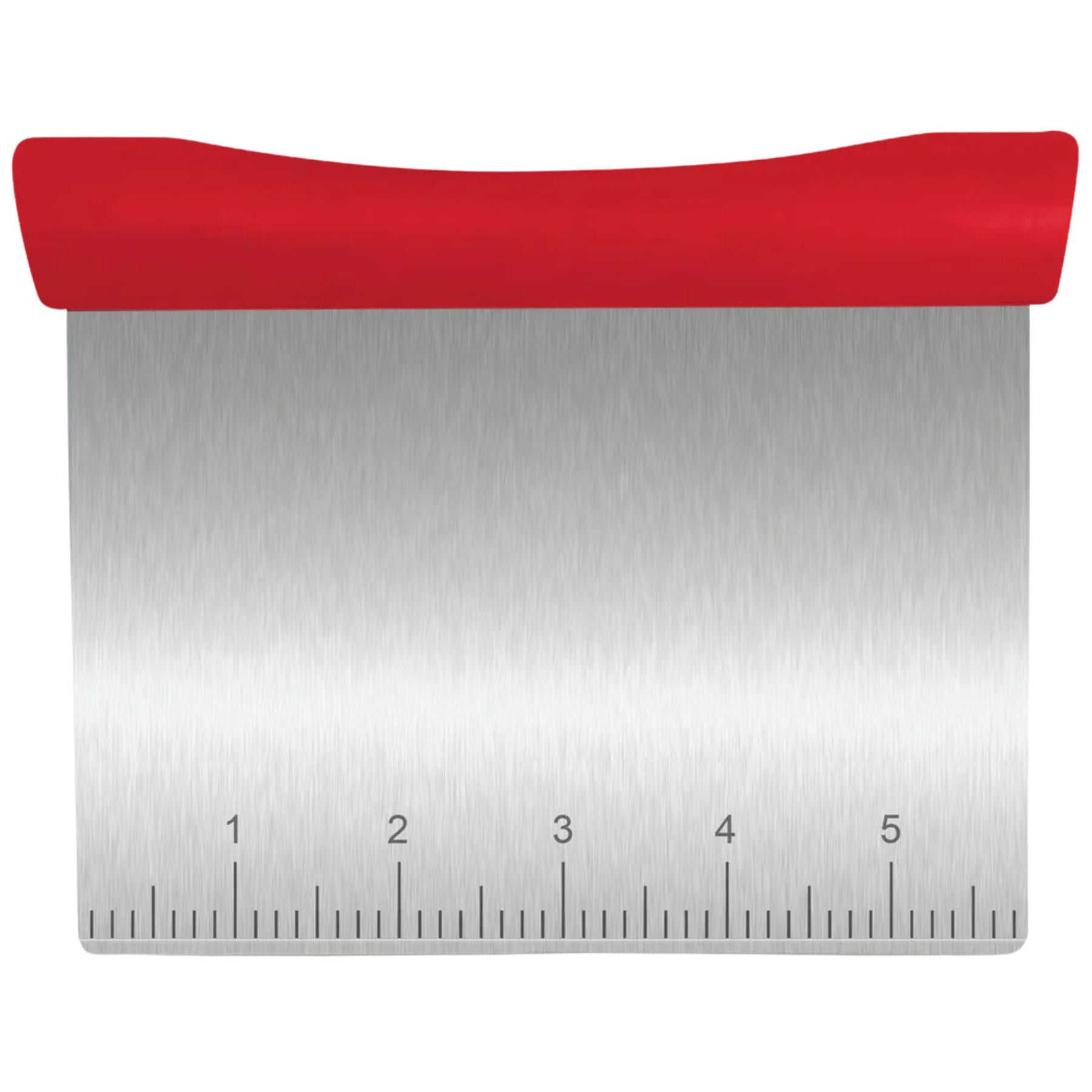 Multi-purpose Bench Scraper & Chopper- Square Red Handle by Zulay Kitchen