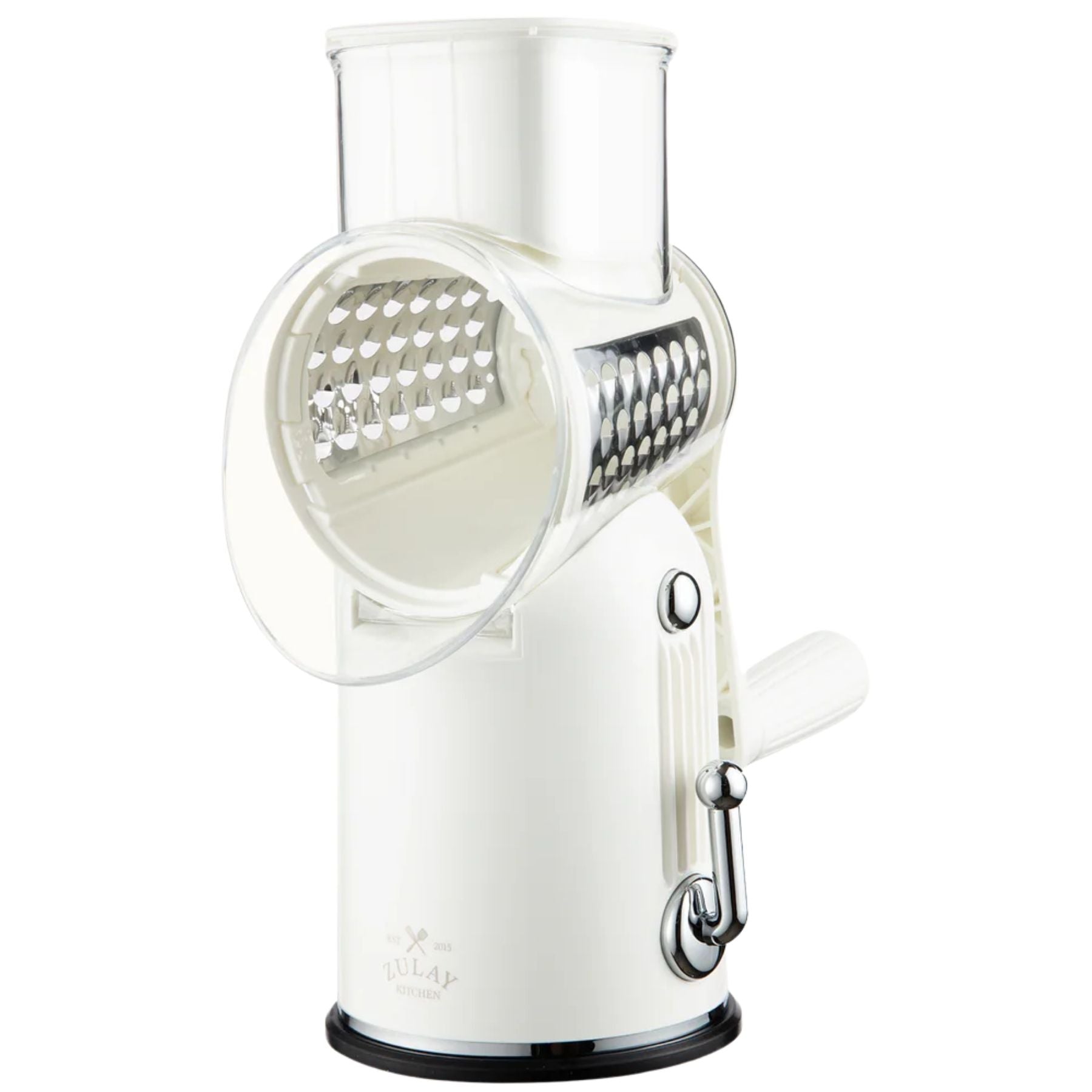 Rotary Cheese Grater Classic with 5 Blades - White by Zulay Kitchen