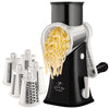 Rotary Cheese Grater with 5 Interchangeable Blades - White & Black by Zulay Kitchen