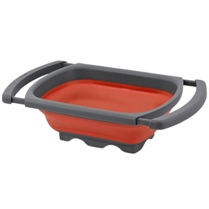 Collapsible Colander With Extendable Handles-Red by Zulay Kitchen
