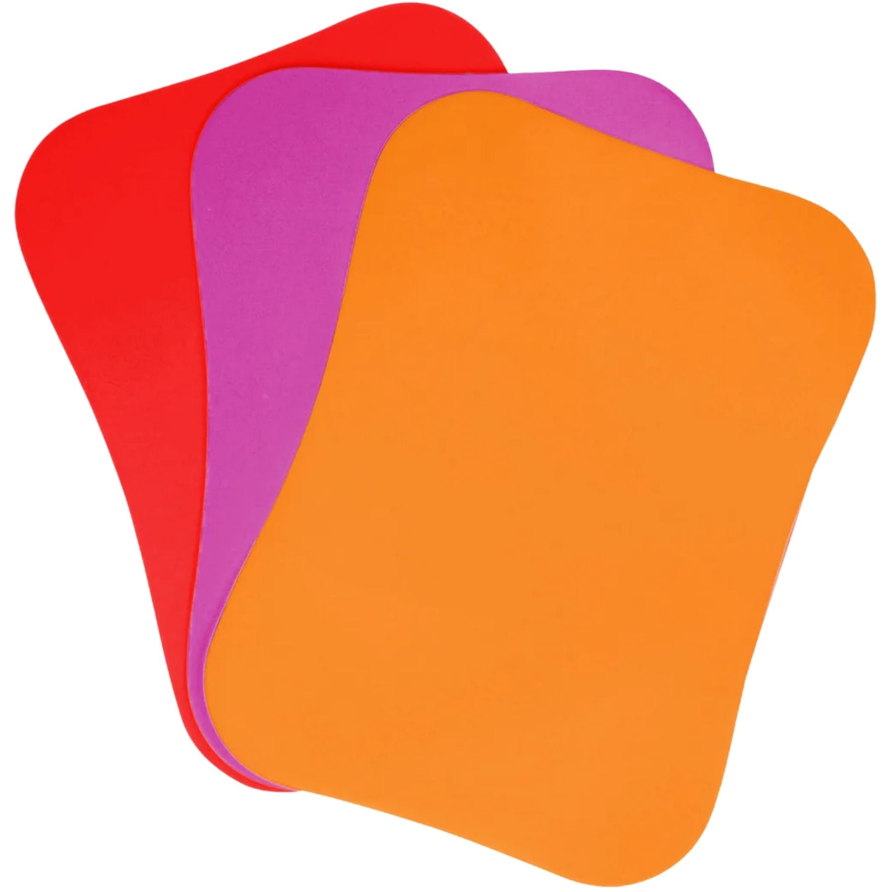 Flexible Cutting Board Mats - Set of 3 - Curved Edge (Red/ Grape/ Orange) by Zulay Kitchen