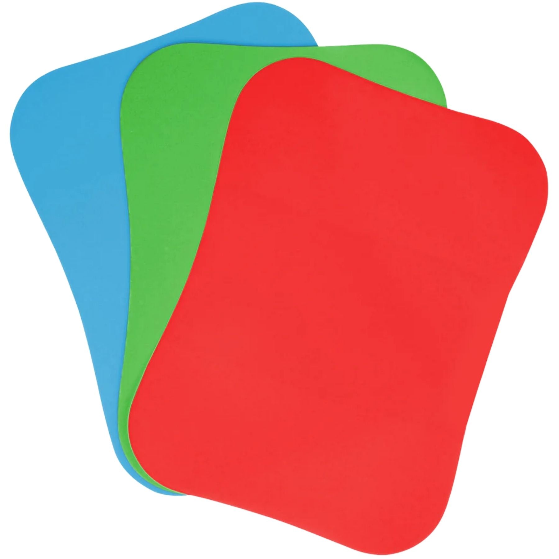 Flexible Cutting Board Mats - Set of 3-Curved Edge (Red-Light Green-Light Blue) by Zulay Kitchen